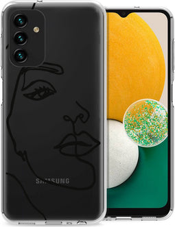 iMoshion Hoesje Geschikt voor Samsung Galaxy A13 (5G) / A04s Hoesje Siliconen - iMoshion Design hoesje - Wit / Line Art Woman White