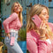 iMoshion Hoesje Geschikt voor Samsung Galaxy A14 (5G) / A14 (4G) Hoesje Met Koord - iMoshion Siliconen design hoesje met koord - Roze / Retro Pink