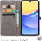 imoshion Hoesje Geschikt voor Samsung Galaxy A15 (5G) / A15 (4G) Hoesje Met Pasjeshouder - imoshion Mandala Bookcase - Grijs