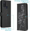 iMoshion Hoesje Geschikt voor Samsung Galaxy A21s Hoesje Met Pasjeshouder - iMoshion Design Softcase Bookcase - Wit / Zwart / Woman Flower Black