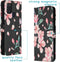 iMoshion Hoesje Geschikt voor Samsung Galaxy A21s Hoesje Met Pasjeshouder - iMoshion Design Softcase Bookcase - Zwart / Roze / Blossom Watercolor Black