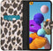 iMoshion Hoesje Geschikt voor Samsung Galaxy A21s Hoesje Met Pasjeshouder - iMoshion Design Softcase Bookcase - Goud / Zwart / Golden Leopard