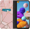 iMoshion Hoesje Geschikt voor Samsung Galaxy A21s Hoesje Met Pasjeshouder - iMoshion Design Softcase Bookcase - Goud / Roze / Pink Graphic