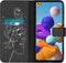 iMoshion Hoesje Geschikt voor Samsung Galaxy A21s Hoesje Met Pasjeshouder - iMoshion Design Softcase Bookcase - Wit / Zwart / Woman Flower Black