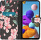 iMoshion Hoesje Geschikt voor Samsung Galaxy A21s Hoesje Met Pasjeshouder - iMoshion Design Softcase Bookcase - Zwart / Roze / Blossom Watercolor Black