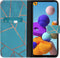 iMoshion Hoesje Geschikt voor Samsung Galaxy A21s Hoesje Met Pasjeshouder - iMoshion Design Softcase Bookcase - Goud / Meerkleurig / Blauw / Blue Graphic