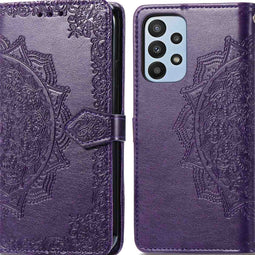 imoshion Hoesje Geschikt voor Samsung Galaxy A23 (5G) Hoesje Met Pasjeshouder - imoshion Mandala Bookcase - Paars