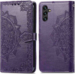 iMoshion Hoesje Geschikt voor Samsung Galaxy A25 / A24 Hoesje Met Pasjeshouder - iMoshion Mandala Bookcase - Paars