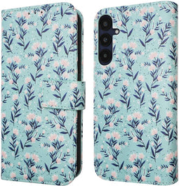 imoshion Hoesje Geschikt voor Samsung Galaxy A35 Hoesje Met Pasjeshouder - imoshion Design Bookcase smartphone - Blauw / Blue Flowers