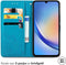 iMoshion Hoesje Geschikt voor Samsung Galaxy A35 Hoesje Met Pasjeshouder - iMoshion Mandala Bookcase - Turquoise
