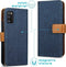 iMoshion Hoesje Geschikt voor Samsung Galaxy A41 Hoesje Met Pasjeshouder - iMoshion Luxe Canvas Bookcase - Donkerblauw