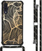 iMoshion Hoesje Geschikt voor Samsung Galaxy A50 / A30s Hoesje Met Koord - iMoshion Design Hoesje met Koord - Goud / Zwart / Golden Leaves
