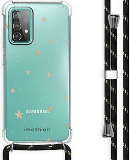 iMoshion Hoesje Geschikt voor Samsung Galaxy A52 (4G) / A52s / A52 (5G) Hoesje Met Koord - iMoshion Design Hoesje met Koord - Goud / Transparant