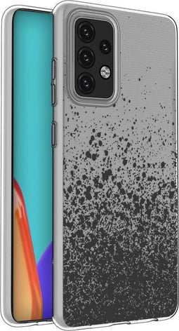 iMoshion Hoesje Geschikt voor Samsung Galaxy A52 (4G) / A52s / A52 (5G) Hoesje Siliconen - iMoshion Design hoesje - Zwart / Transparant / Splatter Black