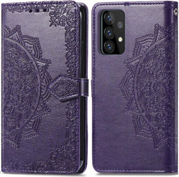 iMoshion Hoesje Geschikt voor Samsung Galaxy A52 (4G) / A52s / A52 (5G) Hoesje Met Pasjeshouder - iMoshion Mandala Bookcase - Paars
