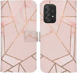 iMoshion Hoesje Geschikt voor Samsung Galaxy A52 (5G) / A52s / A52 (4G) Hoesje Met Pasjeshouder - iMoshion Design Softcase Bookcase - Meerkleurig / Pink Graphic
