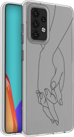 iMoshion Hoesje Geschikt voor Samsung Galaxy A52 (5G) / A52s / A52 (4G) Hoesje Siliconen - iMoshion Design hoesje - Transparant / Holding Hands