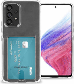 iMoshion Hoesje Geschikt voor Samsung Galaxy A53 Hoesje Met Pasjeshouder - iMoshion Softcase Backcover met pashouder - Transparant
