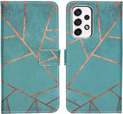 iMoshion Hoesje Geschikt voor Samsung Galaxy A53 Hoesje Met Pasjeshouder - iMoshion Design Softcase Bookcase - Blauw / Blue Graphic