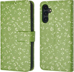 iMoshion Hoesje Geschikt voor Samsung Galaxy A54 (5G) Hoesje Met Pasjeshouder - iMoshion Design Bookcase smartphone - Groen / Green Flowers
