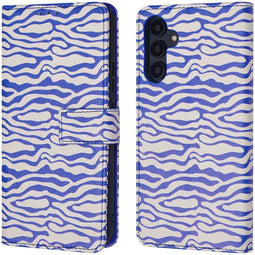 iMoshion Hoesje Geschikt voor Samsung Galaxy A54 (5G) Hoesje Met Pasjeshouder - iMoshion Design Bookcase smartphone - Meerkleurig / White Blue Stripes