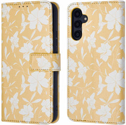 iMoshion Hoesje Geschikt voor Samsung Galaxy A54 (5G) Hoesje Met Pasjeshouder - iMoshion Design Bookcase smartphone - Geel / Yellow Flowers