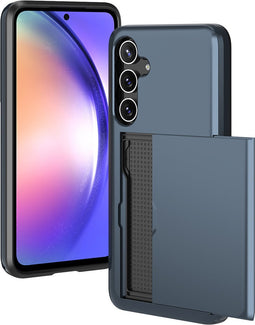 iMoshion Hoesje Geschikt voor Samsung Galaxy A55 Hoesje - Ruimte voor 2 pasjes - iMoshion Backcover met pasjeshouder - Donkerblauw
