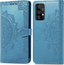 iMoshion Hoesje Geschikt voor Samsung Galaxy A72 Hoesje Met Pasjeshouder - iMoshion Mandala Bookcase - Turquoise