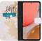 iMoshion Hoesje Geschikt voor Samsung Galaxy A72 Hoesje Met Pasjeshouder - iMoshion Design Softcase Bookcase - Wit / Meerkleurig / Goud / Let's Go Travel White