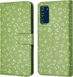 iMoshion Hoesje Geschikt voor Samsung Galaxy S20 FE Hoesje Met Pasjeshouder - iMoshion Design Bookcase smartphone - Groen / Green Flowers