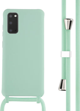 iMoshion Hoesje Geschikt voor Samsung Galaxy S20 Hoesje Met Koord - iMoshion Siliconen hoesje met koord - Mintgroen
