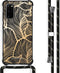 iMoshion Hoesje Geschikt voor Samsung Galaxy S20 Hoesje Met Koord - iMoshion Design Hoesje met Koord - Goud / Zwart / Golden Leaves
