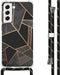 iMoshion Hoesje Geschikt voor Samsung Galaxy S21 Hoesje Met Koord - iMoshion Design Hoesje met Koord - Zwart / Meerkleurig / Goud / Black Graphic