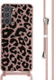 iMoshion Hoesje Geschikt voor Samsung Galaxy S21 Hoesje Met Koord - iMoshion Siliconen design hoesje met koord - Roze / Animal Pink