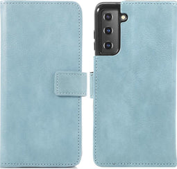 iMoshion Hoesje Geschikt voor Samsung Galaxy S21 Hoesje Met Pasjeshouder - iMoshion Luxe Bookcase - Lichtblauw
