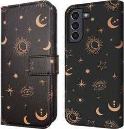 iMoshion Hoesje Geschikt voor Samsung Galaxy S21 Hoesje Met Pasjeshouder - iMoshion Design Bookcase smartphone - Zwart / Sky Black