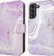 iMoshion Hoesje Geschikt voor Samsung Galaxy S21 Hoesje Met Pasjeshouder - iMoshion Design Bookcase smartphone - Paars / Purple Marble
