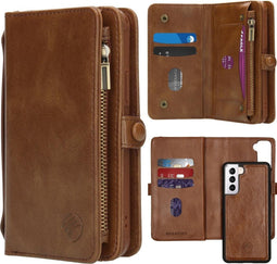 iMoshion Hoesje Geschikt voor Samsung Galaxy S21 Hoesje Met Pasjeshouder - iMoshion 2-in-1 Wallet Bookcase - Bruin