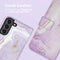 iMoshion Hoesje Geschikt voor Samsung Galaxy S21 Hoesje Met Pasjeshouder - iMoshion Design Bookcase smartphone - Paars / Purple Marble