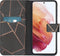 iMoshion Hoesje Geschikt voor Samsung Galaxy S21 Hoesje Met Pasjeshouder - iMoshion Design Softcase Bookcase - Meerkleurig / Black Graphic