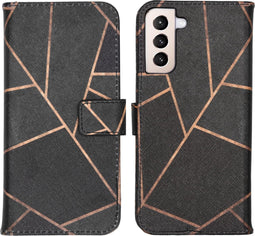 iMoshion Hoesje Geschikt voor Samsung Galaxy S21 Plus Hoesje Met Pasjeshouder - iMoshion Design Softcase Bookcase - Meerkleurig / Black Graphic