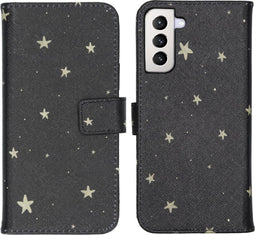 iMoshion Hoesje Geschikt voor Samsung Galaxy S21 Plus Hoesje Met Pasjeshouder - iMoshion Design Softcase Bookcase - Meerkleurig / Stars Gold