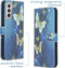 iMoshion Hoesje Geschikt voor Samsung Galaxy S21 Plus Hoesje Met Pasjeshouder - iMoshion Design Softcase Bookcase - Meerkleurig / Blue Butterfly