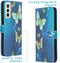 iMoshion Hoesje Geschikt voor Samsung Galaxy S21 Plus Hoesje Met Pasjeshouder - iMoshion Design Softcase Bookcase - Meerkleurig / Blue Butterfly