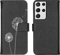iMoshion Hoesje Geschikt voor Samsung Galaxy S21 Ultra Hoesje Met Pasjeshouder - iMoshion Design Softcase Bookcase - Meerkleurig / Dandelion