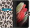 iMoshion Hoesje Geschikt voor Samsung Galaxy S21 Ultra Hoesje Met Pasjeshouder - iMoshion Design Softcase Bookcase - Goud / Zwart / Golden Leopard