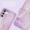 iMoshion Hoesje Geschikt voor Samsung Galaxy S22 Hoesje Met Pasjeshouder - iMoshion Design Bookcase smartphone - Paars / Purple Marble
