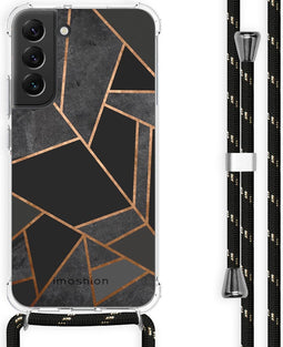iMoshion Hoesje Geschikt voor Samsung Galaxy S22 Plus Hoesje Met Koord - iMoshion Design Hoesje met Koord - Zwart / Black Graphic