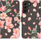 iMoshion Hoesje Geschikt voor Samsung Galaxy S22 Plus Hoesje Met Pasjeshouder - iMoshion Design Softcase Bookcase - Zwart / Blossom Watercolor Black