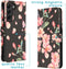 iMoshion Hoesje Geschikt voor Samsung Galaxy S22 Plus Hoesje Met Pasjeshouder - iMoshion Design Softcase Bookcase - Zwart / Blossom Watercolor Black